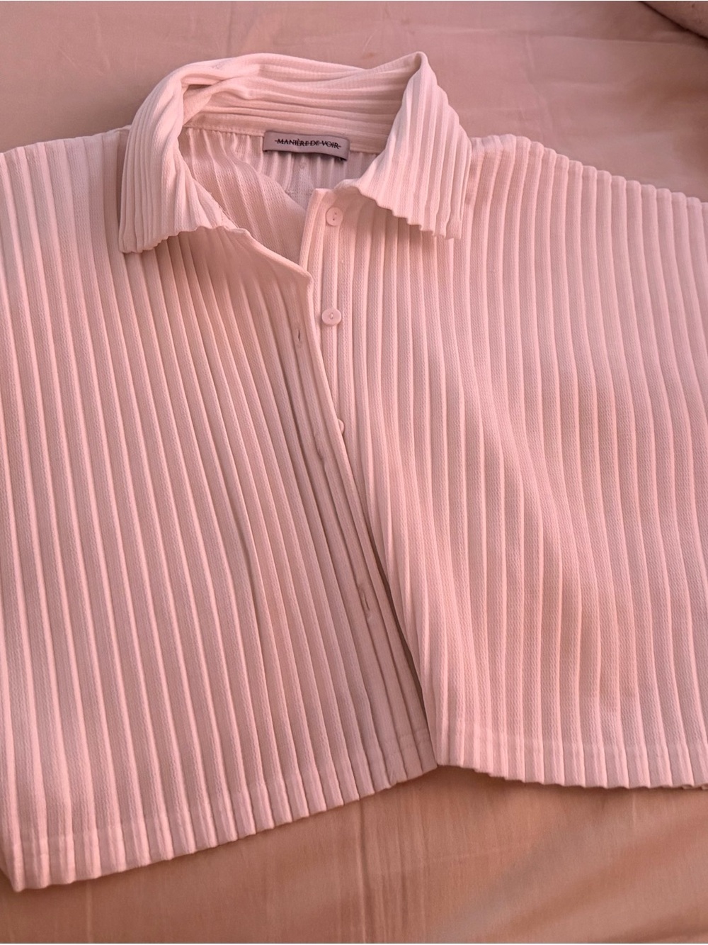 Manière De Voir Light Pink Pleated Blazer